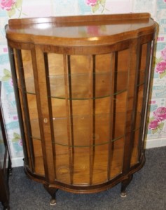 vintage cabinet with glass shelves £65